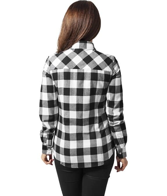 Ladies Checked Flanell black-white 2